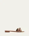 Alexandre Birman Grosgrain-trim Raffia Mules In Espressodark Brown