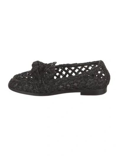 Pre-owned Alexandre Birman Raffia Moccasins In Black