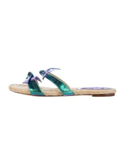 Pre-owned Alexandre Birman Raffia Slides In Multi
