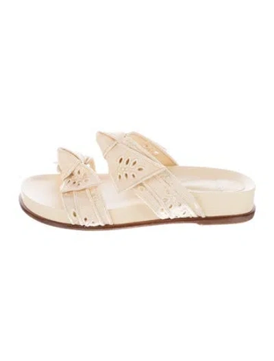 Pre-owned Alexandre Birman Raffia Slides In Neutral