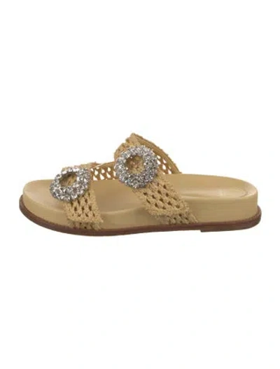 Pre-owned Alexandre Birman Raffia Slides In Yellow