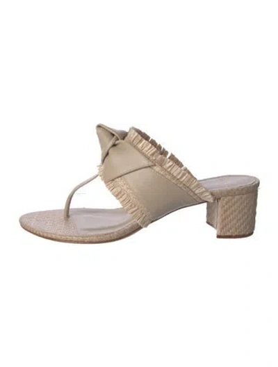 Pre-owned Alexandre Birman Raffia T-strap Sandals In Neutral