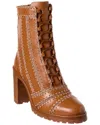 Alexandre Birman Regina Block 90 Leather Combat Boot In Brown