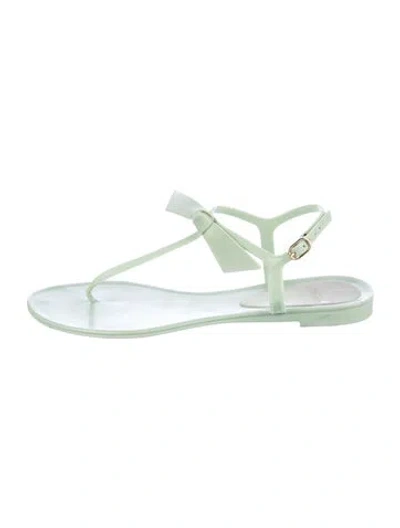 Pre-owned Alexandre Birman Rubber Bow Accents Sandals In Green