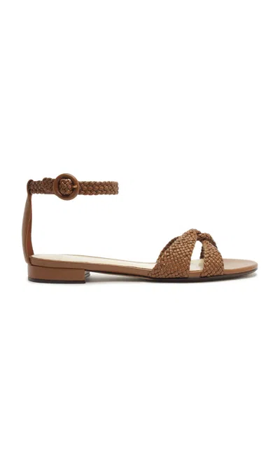 Alexandre Birman Sabrina Leather Flats In Brown