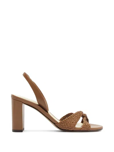 Alexandre Birman 75mm Sabrina Leather Sandals In Brown