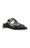 Alexandre Birman Salma Crystal Raffia Sandals In Black