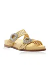 Alexandre Birman Salma Crystal Raffia Sandals In Neutral