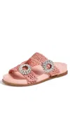 Alexandre Birman Salma Raffia Crystal Sandals Pink Sorbet In Pink Sorbet