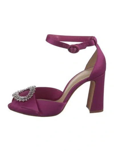 Pre-owned Alexandre Birman Satin D'orsay Pumps In Purple