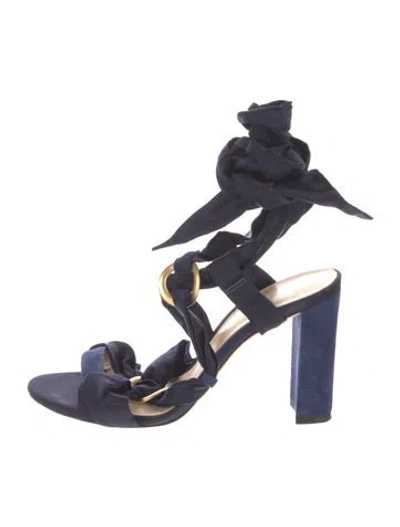 Pre-owned Alexandre Birman Satin Gladiator Sandals In Blue