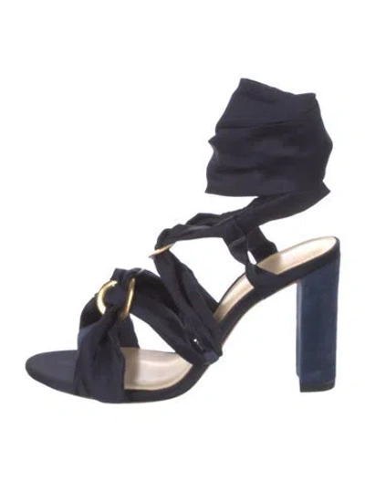 Pre-owned Alexandre Birman Satin Gladiator Sandals In Blue