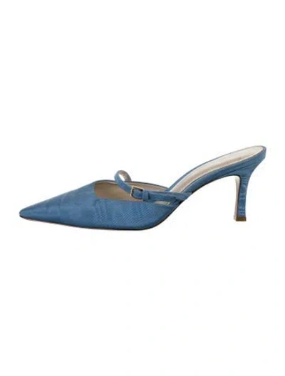 Pre-owned Alexandre Birman Satin Mules In Blue