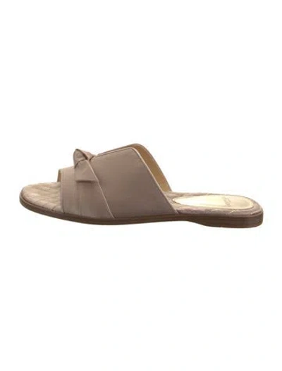 Pre-owned Alexandre Birman Satin Mules In Neutral