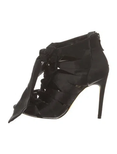 Pre-owned Alexandre Birman Satin Sandals In Black