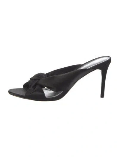 Pre-owned Alexandre Birman Satin Slides In Black