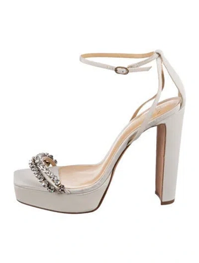 Pre-owned Alexandre Birman Satin Slingback Pumps In Neutral