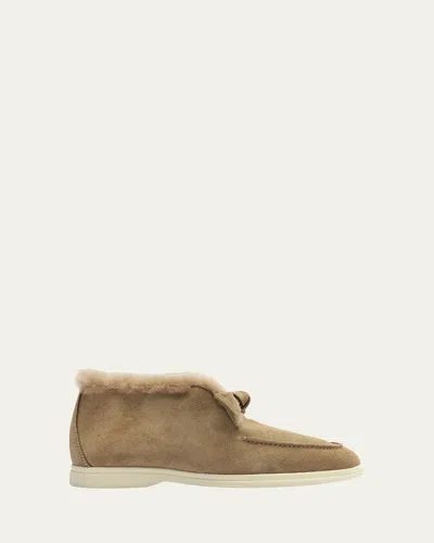 ALEXANDRE BIRMAN SEMOLINA CLARITA SHEARLING-LINED SUEDE BOOTIES