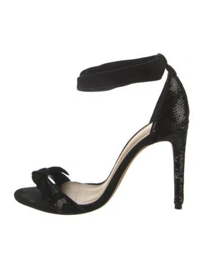 Pre-owned Alexandre Birman Sequins Bow Accents Sandals In Black