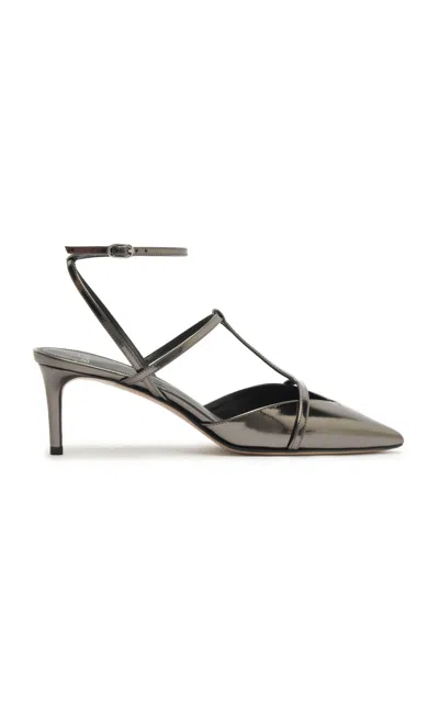 Alexandre Birman Serena Leather Pumps In Gray