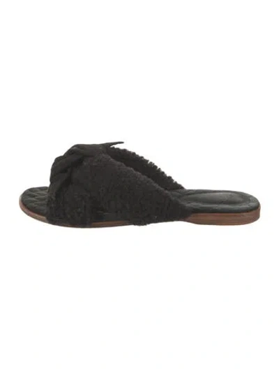 Pre-owned Alexandre Birman Shearling Slides In Black