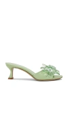 Alexandre Birman Sierra 60 Crystal Kitten Mule Sandals In Green
