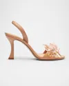 Alexandre Birman Sierra 85 Crystal Slingback Sandals In Papaya Mist