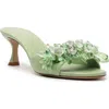 Alexandre Birman Sierra 60 Crystal Kitten Mule Sandals In Retro Green
