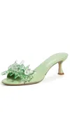 Alexandre Birman Sierra 60 Crystal Kitten Mule Sandals In Retro Green