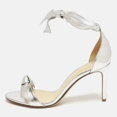 Pre-owned Alexandre Birman Silver Leather Clarita Sandals Size 37