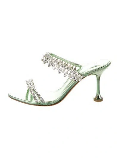 Pre-owned Alexandre Birman Slides In Green