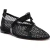 Alexandre Birman Slim Clarita Fishnet Mary Jane Ballet Flat In Black