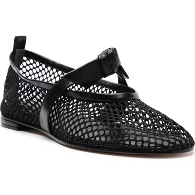 Alexandre Birman Slim Clarita Fishnet Mary Jane Ballet Flat In Black