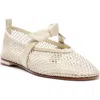 Alexandre Birman Slim Clarita Fishnet Mary Jane Ballet Flat In Dove
