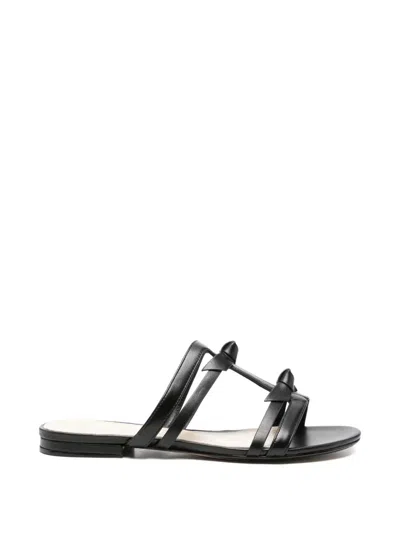 Alexandre Birman Slim Clarita Knotted Caged Sandals In Black