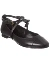 Alexandre Birman Slim Clarita Leather Ballet Flat In Black