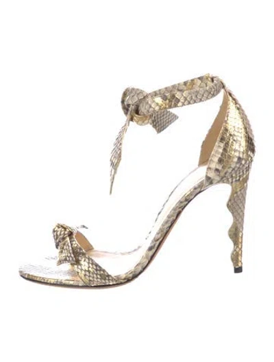 Pre-owned Alexandre Birman Snakeskin Animal Print D'orsay Pumps In Gray