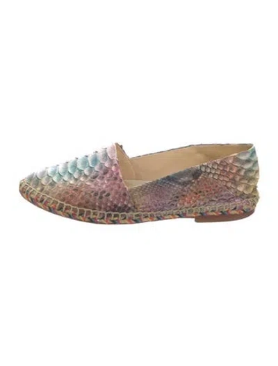 Pre-owned Alexandre Birman Snakeskin Animal Print Espadrilles In Blue/purple