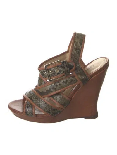 Pre-owned Alexandre Birman Snakeskin Animal Print Gladiator Sandals In Multi