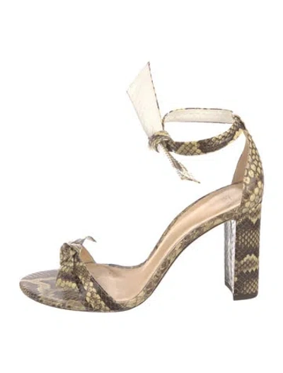 Pre-owned Alexandre Birman Snakeskin Animal Print Lace-up Boots In Neutral