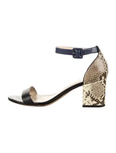 Pre-owned Alexandre Birman Snakeskin Animal Print Pumps In Black