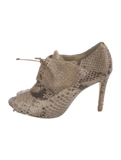 Pre-owned Alexandre Birman Snakeskin Animal Print Pumps In Brown
