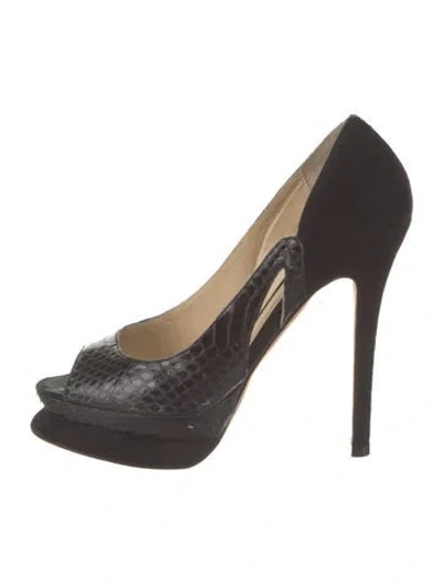 Pre-owned Alexandre Birman Snakeskin Animal Print Pumps In Gold