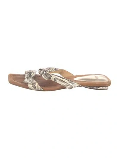 Pre-owned Alexandre Birman Snakeskin Animal Print Sandals In Neutrals