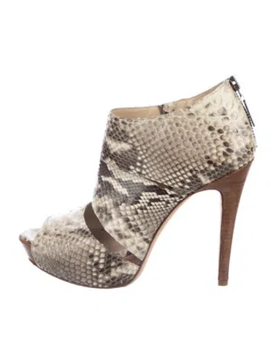 Pre-owned Alexandre Birman Snakeskin Animal Print Sandals In Neutrals