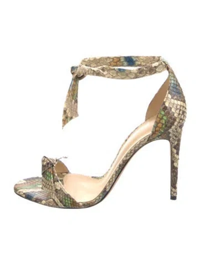 Pre-owned Alexandre Birman Snakeskin Animal Print Sandals In Neutrals