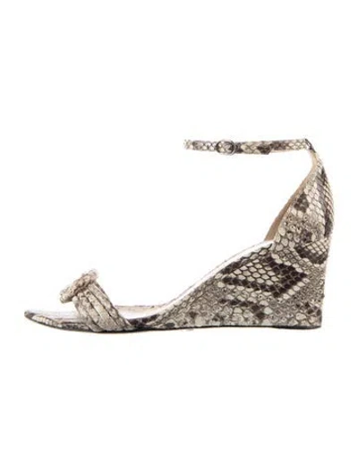 Pre-owned Alexandre Birman Snakeskin Animal Print Sandals In Neutrals