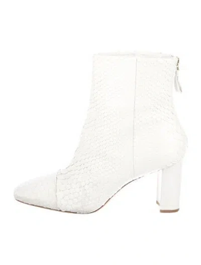 Pre-owned Alexandre Birman Snakeskin Boots In White