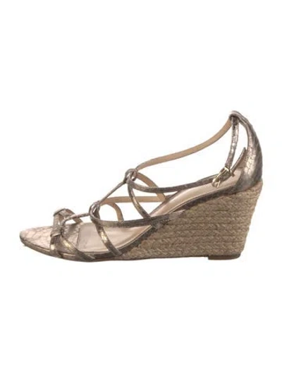 Pre-owned Alexandre Birman Snakeskin Gladiator Sandals In Gold