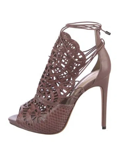 Pre-owned Alexandre Birman Snakeskin Pumps In Purple